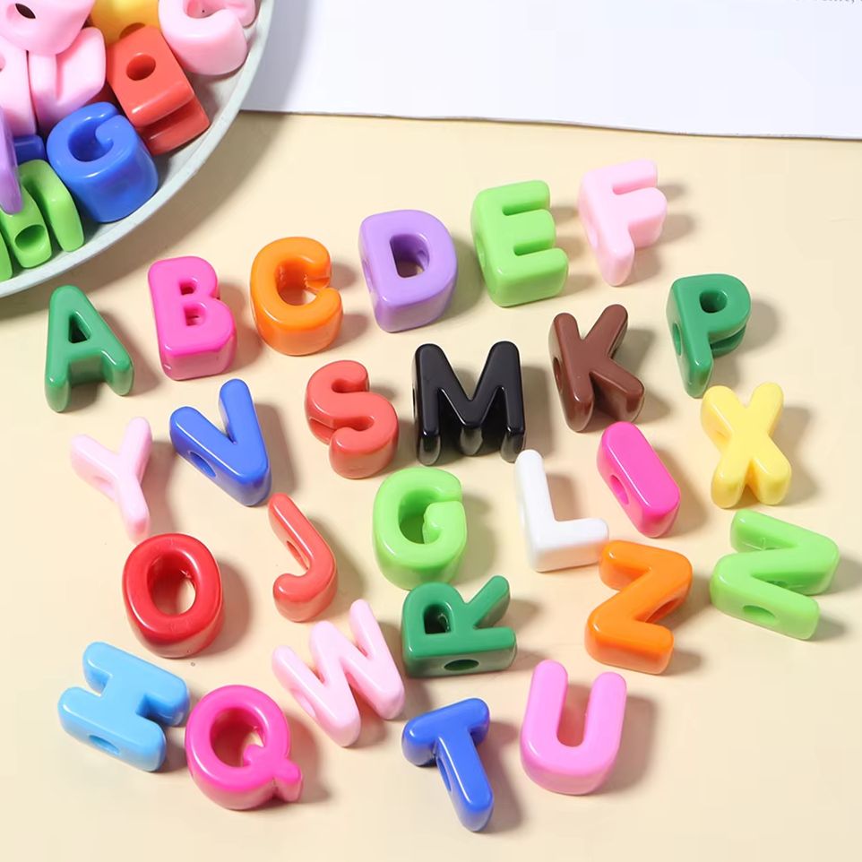 Phone Accessories Beads - 10pcs A-Z Letter Beads Acrylic Alphabet