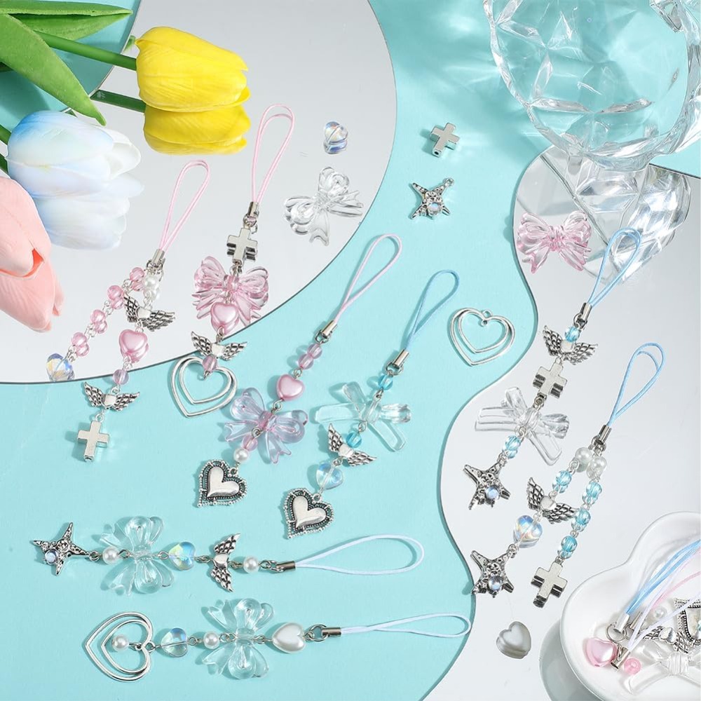 154Pcs DIY 8 Sets Phone Charm  - Phone Accessories Beads recension och pris