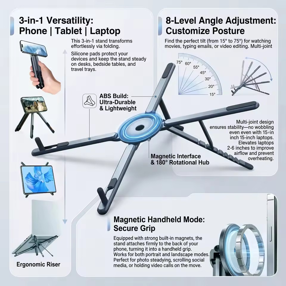 Portable Magnetic Phone Holder - Selfie Stick Tripod recension och pris