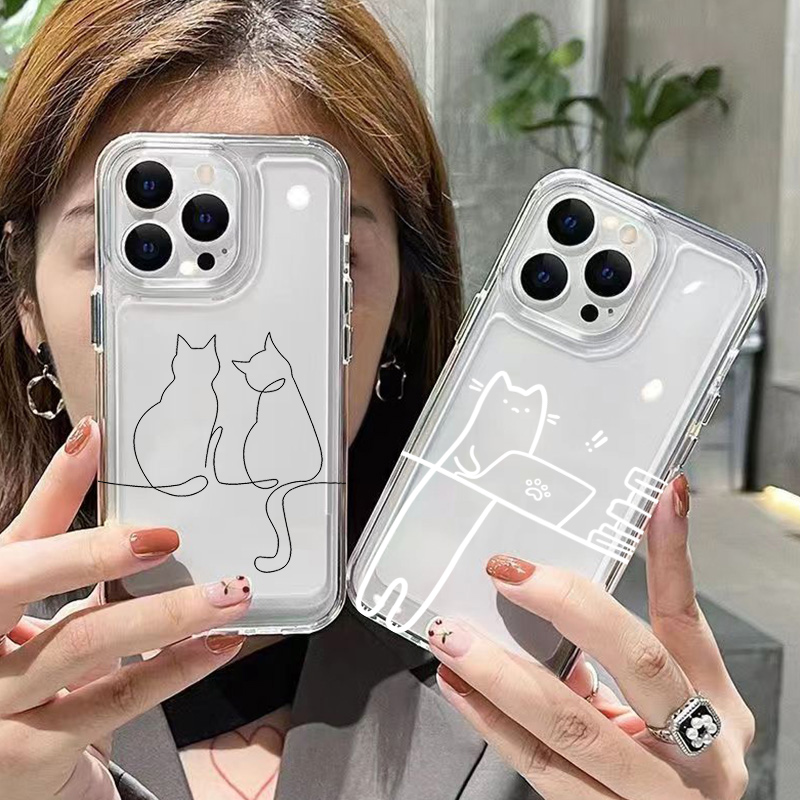 Cute Line Cat Anti-drop Phone  - Xiaomi Phone Accessories recension och pris
