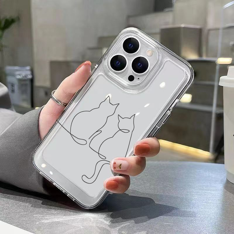 Cute Line Cat Anti-drop Phone  - Xiaomi Phone Accessories recension och pris