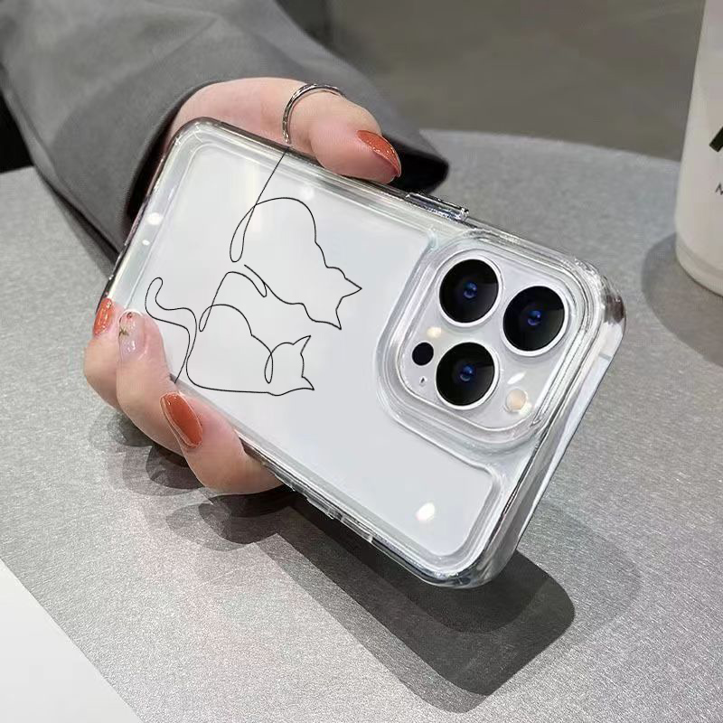 Cute Line Cat Anti-drop Phone  - Xiaomi Phone Accessories recension och pris