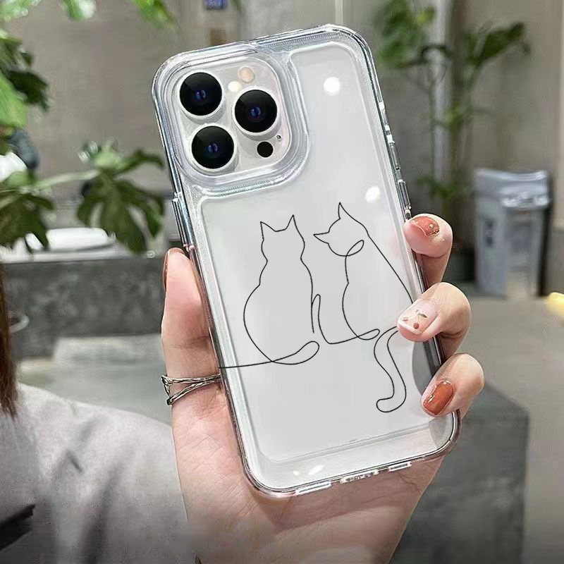 Cute Line Cat Anti-drop Phone  - Xiaomi Phone Accessories recension och pris