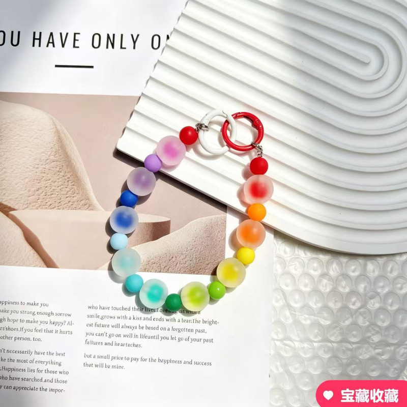 Colorful Rainbow Frosted Beade - Phone Accessories Beads recension och pris