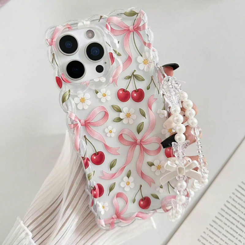 Cherry Bow Floral Scallop Lace - Phone Accessories Beads recension och pris