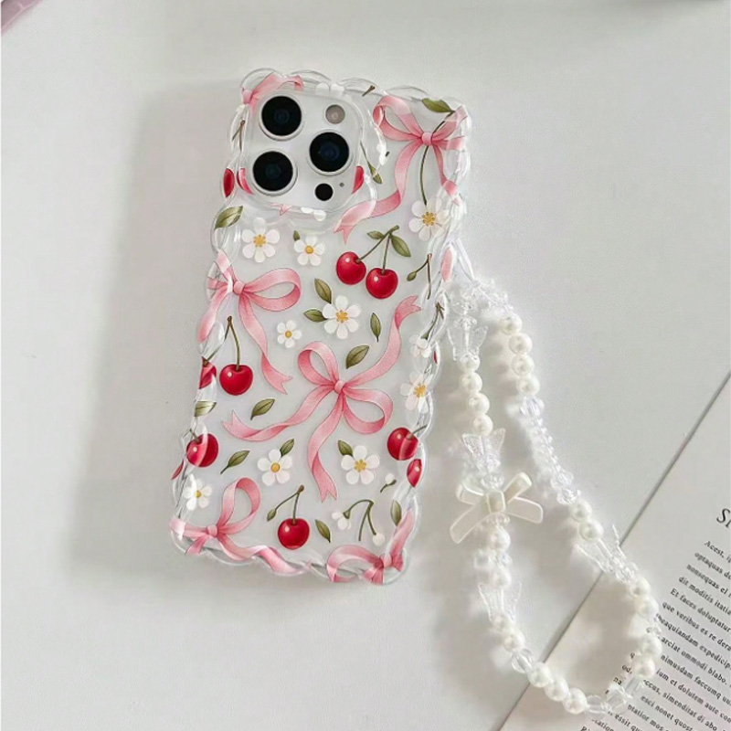 Cherry Bow Floral Scallop Lace - Phone Accessories Beads recension och pris