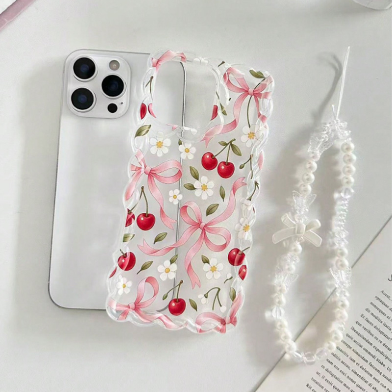 Cherry Bow Floral Scallop Lace - Phone Accessories Beads recension och pris