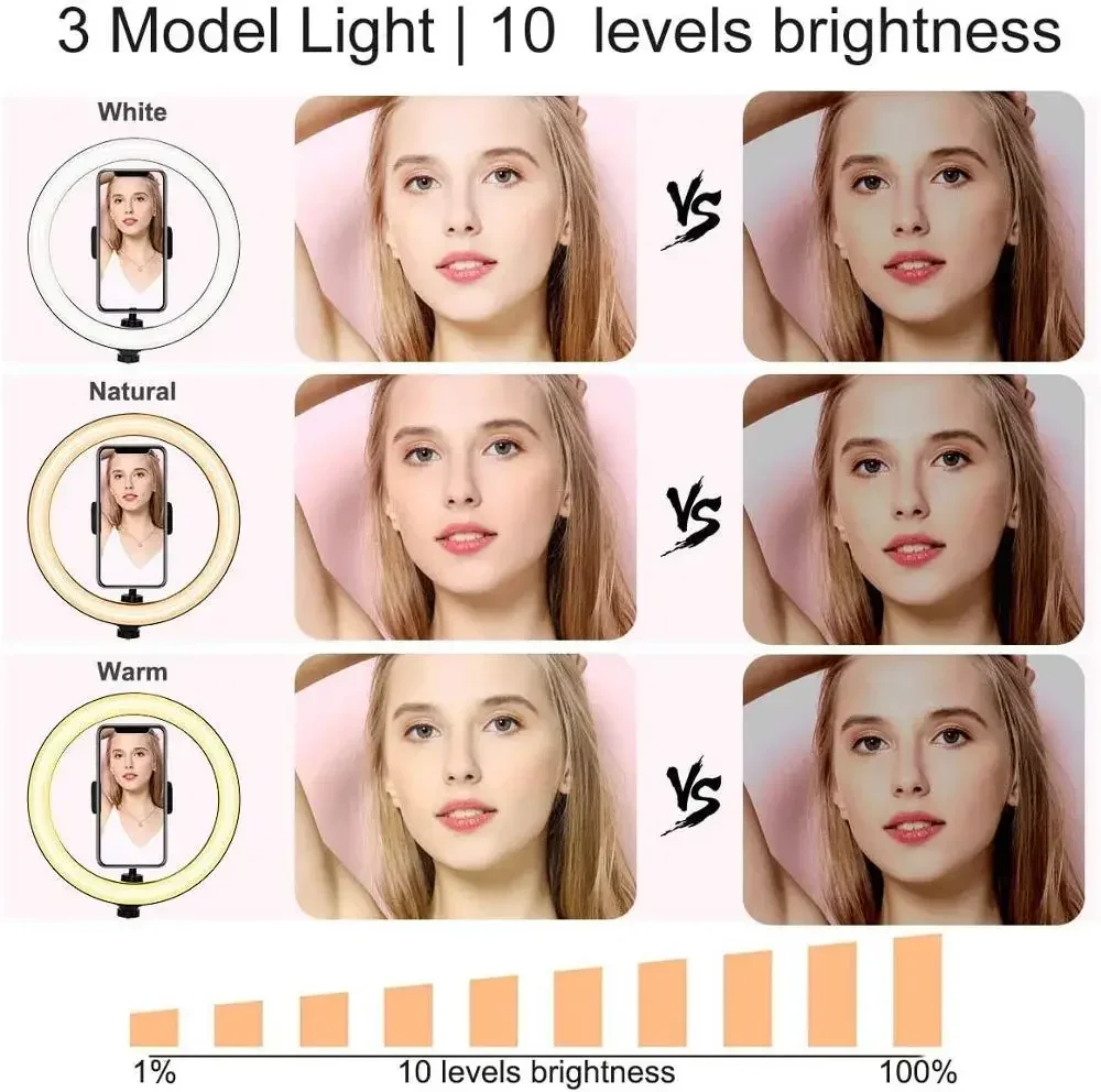 Ring Light Dimmable LED Studio - Selfie Stick Tripod recension och pris