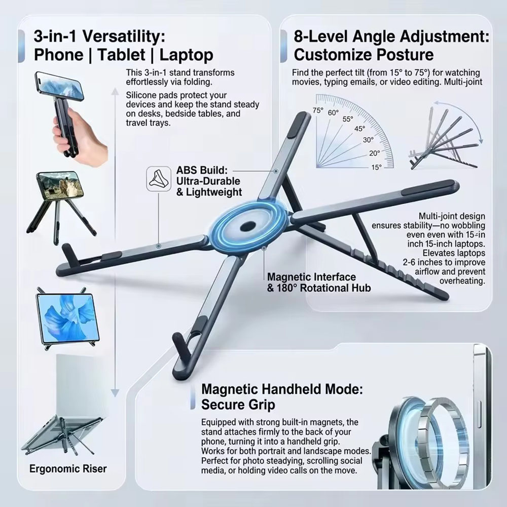Portable Magnetic Phone Holder - Selfie Stick Tripod recension och pris