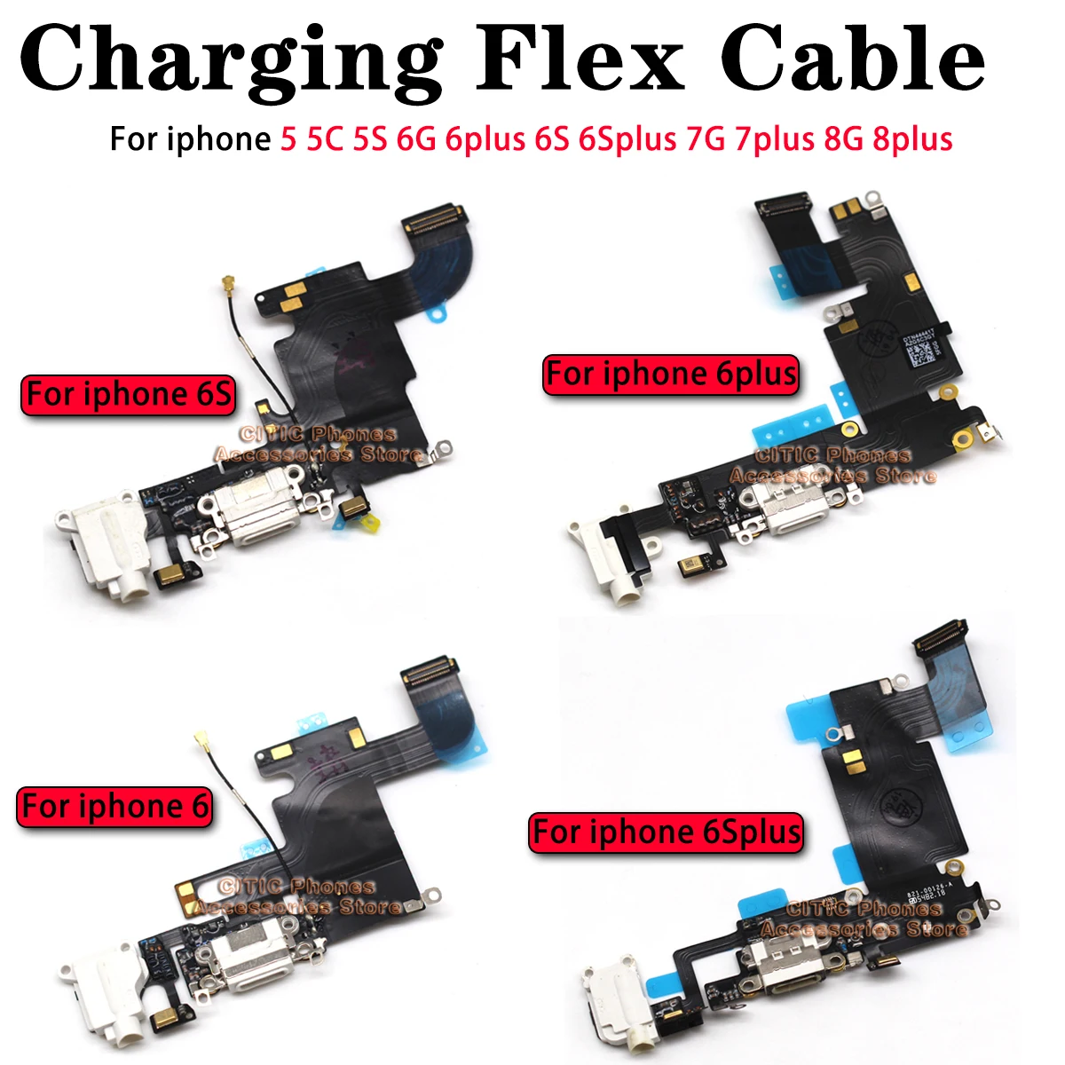 5pcs For iPhone 6 6S 7 8 Plus  - Usb Data Cable recension och pris