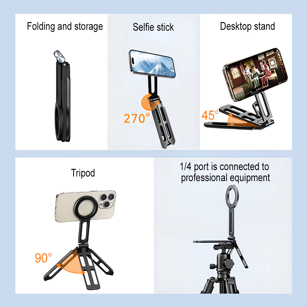 Magnetic Phone Holder Four-axi - Selfie Stick Tripod recension och pris